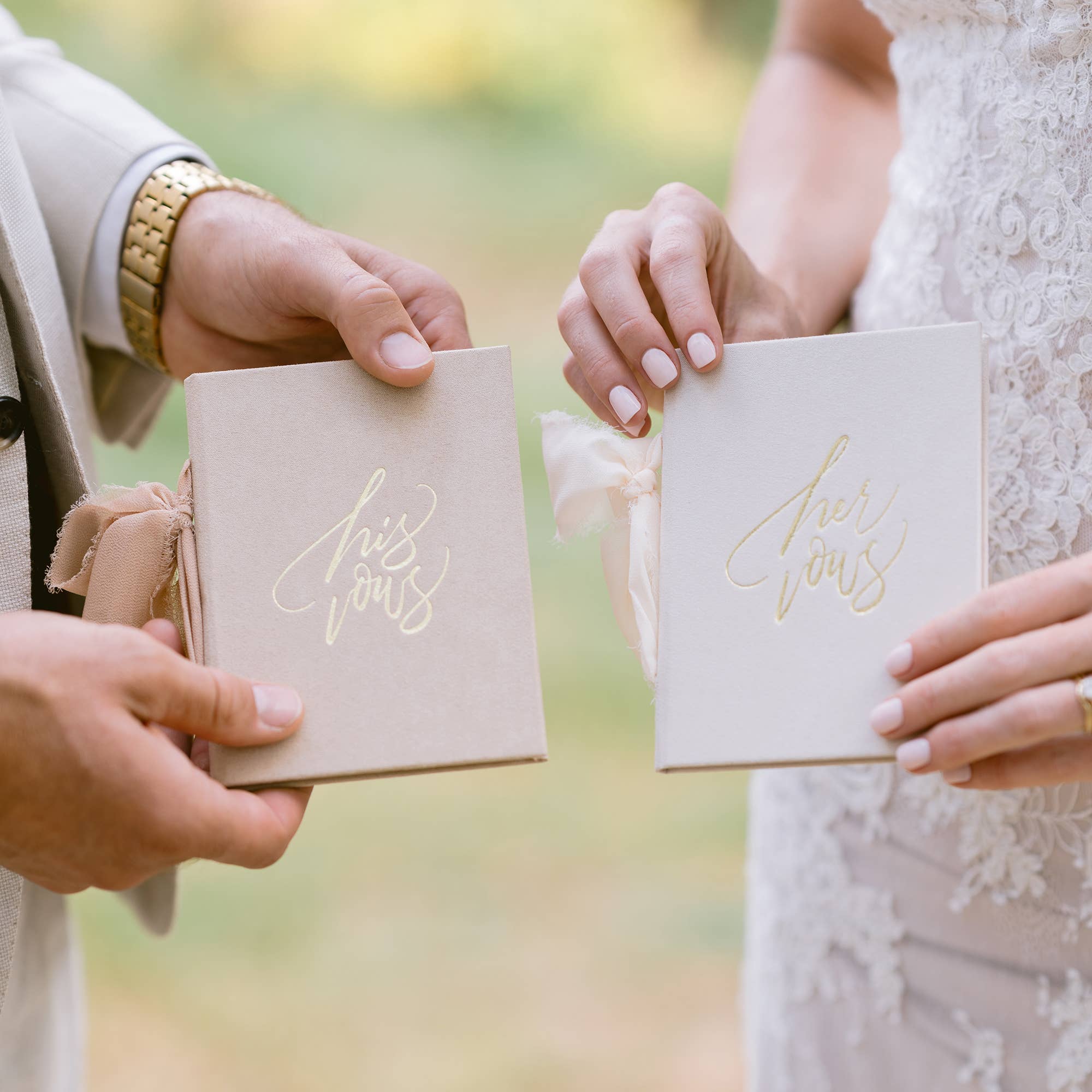 Everbae - Wholesale Journal/Diary - Velvet Hardcover Wedding Vow Books with Silk Ribbon13