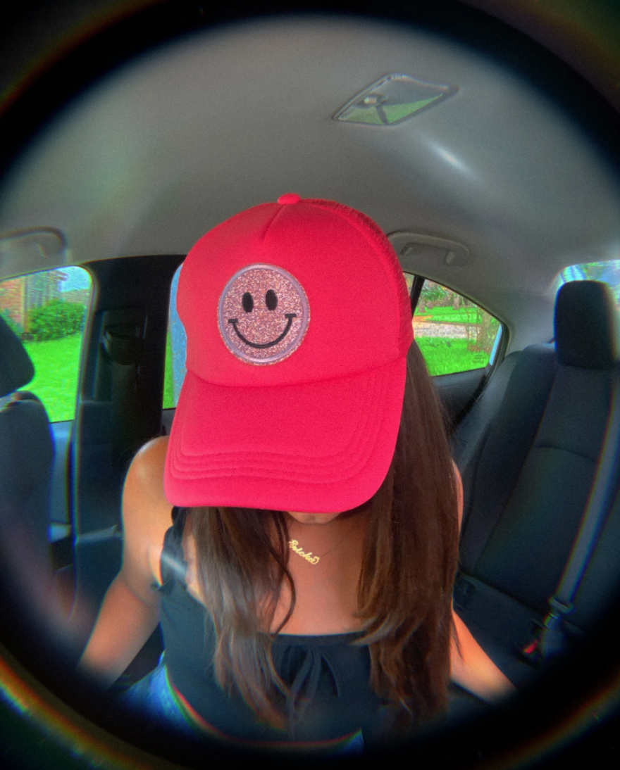 Electric Feels Company - Wholesale Trucker Hat - Women's - Glitter Smiley Face Trucker Hat | Summer Hat2