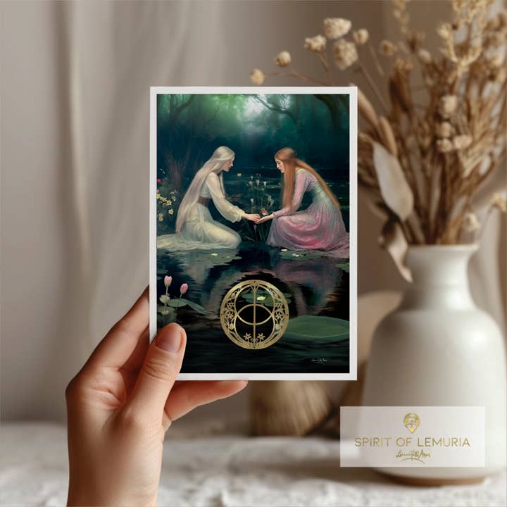 Tarjeta de felicitación en blanco de Sisters of the Well para venta al por mayor de Spirit of Lemuria