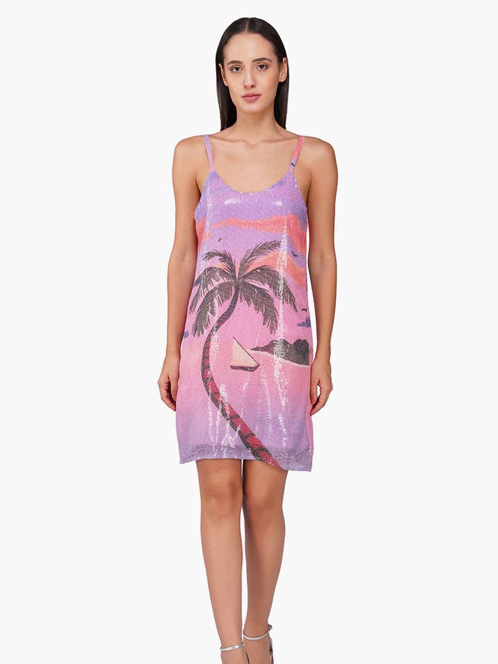 Set of 6 Midnight Glimmer Sequence Slip On Short Dress (S, M & L) for wholesale by America & Beyond