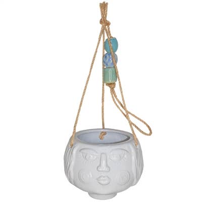 Maya Hanging Planter Ceramic White VDC166 for wholesale by World Buyers