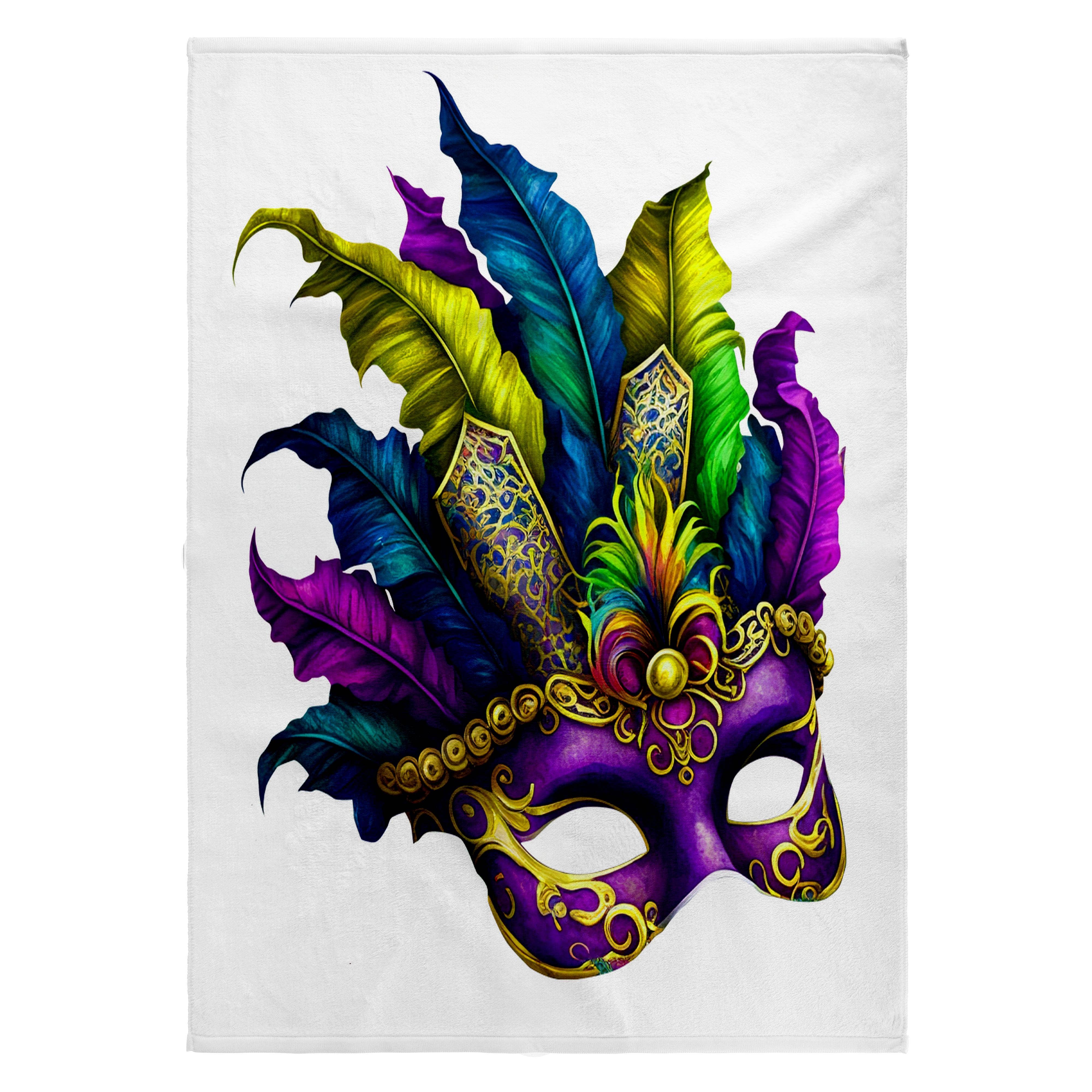 3dRose - Wholesale Bath Towel - 3dRose, Mardi Gras Masquerade Mask Illustration, Towel0