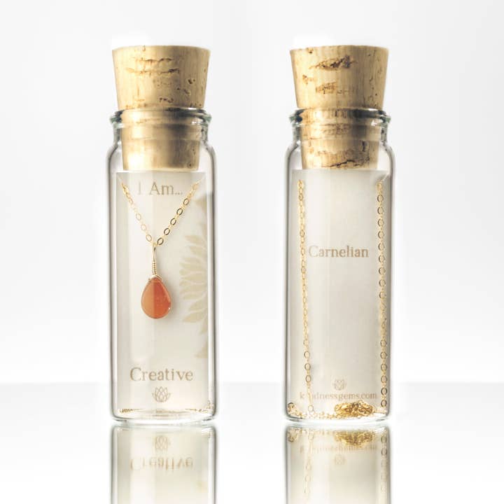 Intention Necklace Bottle - Creative Carnelian for wholesale by Kindness Gems