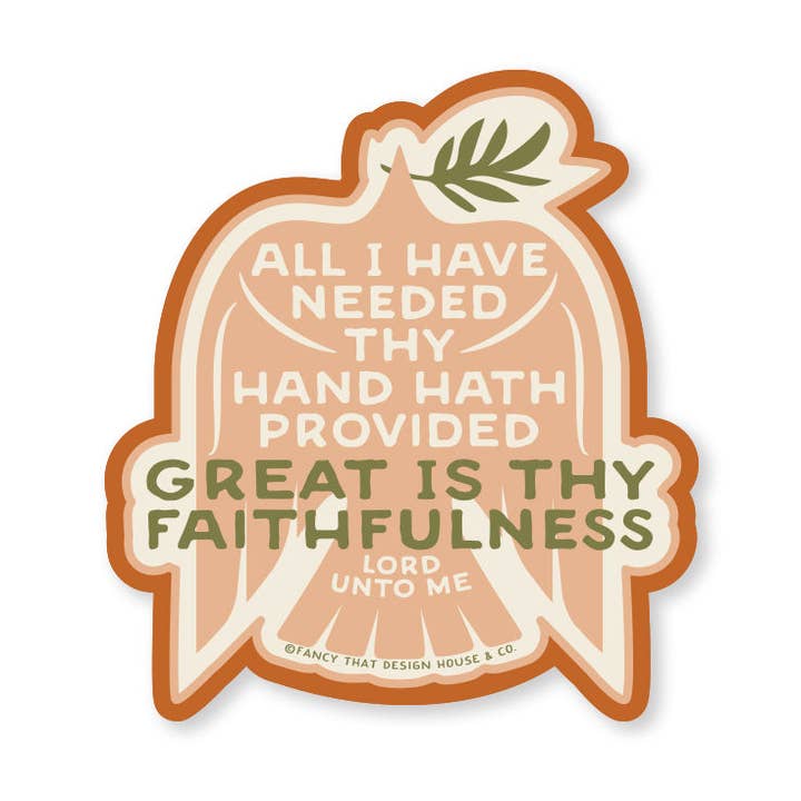 Great is Thy Faithfulness Dove Sticker for wholesale by Fancy That Design House & Co.
