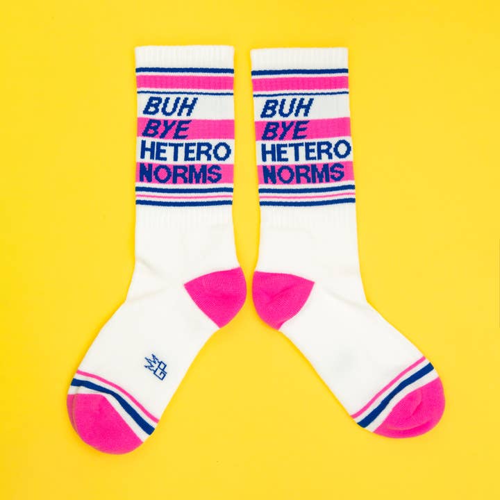 Gumball Poodle - Wholesale Socks - Unisex - Buh Bye Hetero Norms Gym Crew Socks
