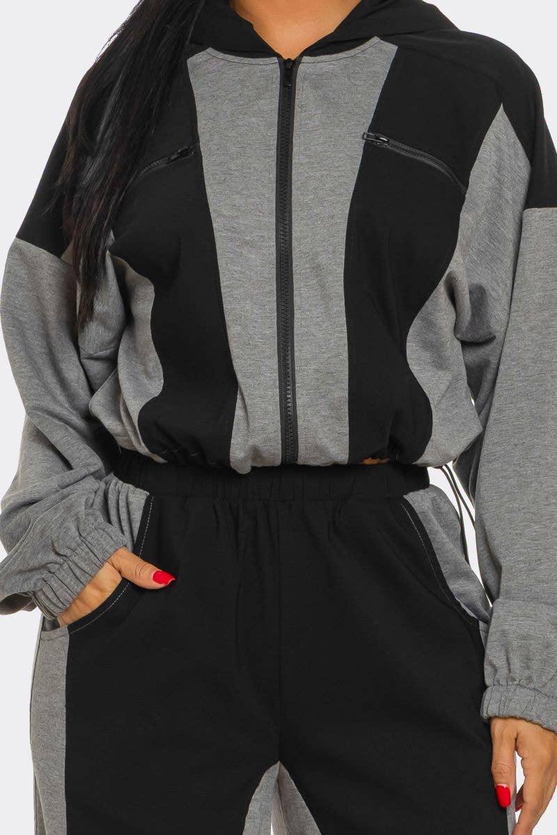 CAPSULLE - Venta al por mayor Conjuntos de top y pantalón (NO para estar en casa) - Mujer - CONJUNTO DE PANTALONES RECTOS A BLOQUES DE COLOR1