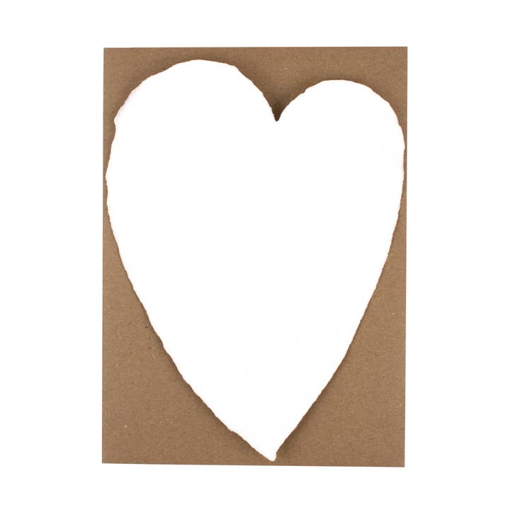 White Large Handmade Paper Heart for wholesale by Oblation Papers & Press