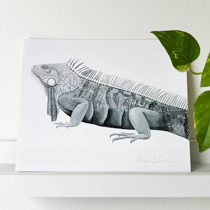 Iguana Acrylic Painting, Reptile Art for wholesale by Reflections by Megan