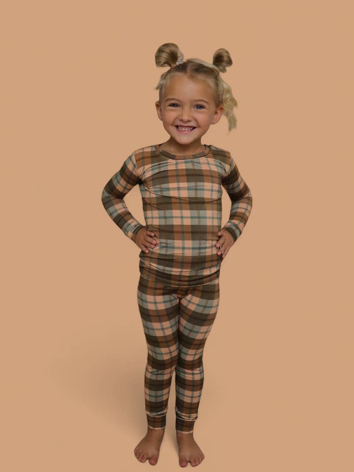 Dream Big Little Co. - Wholesale Sleepwear Set - Kids - HARVEST TARTAN DREAM SET22