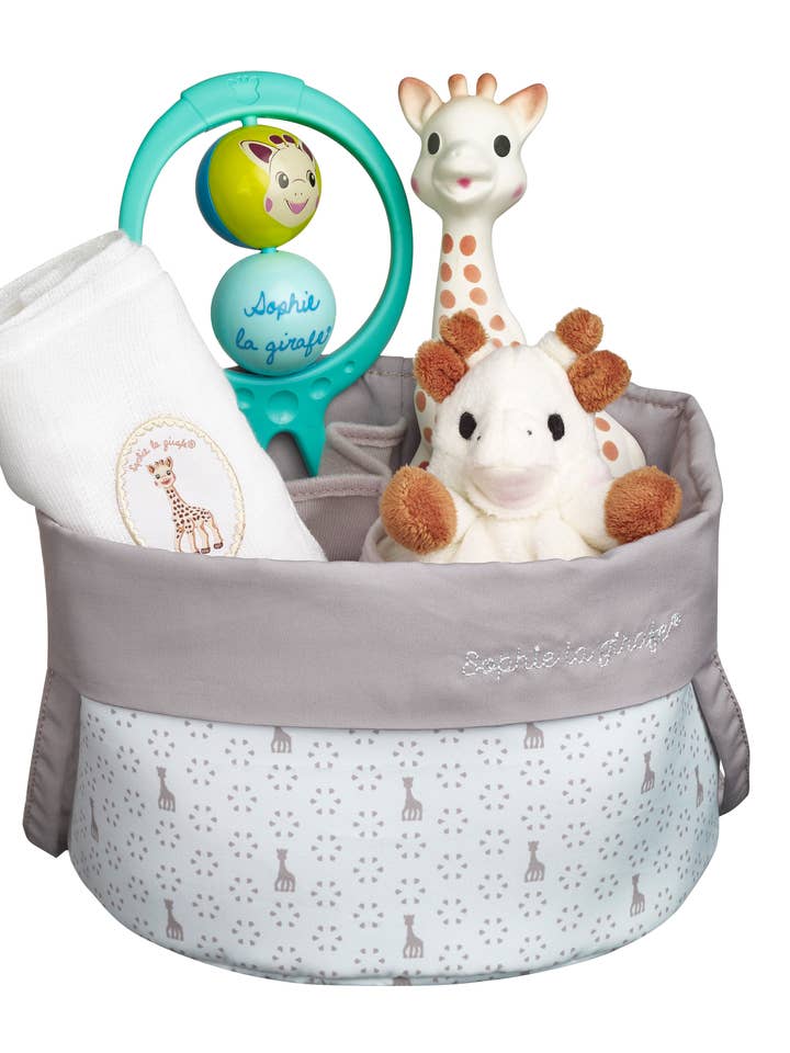 Birth Basket for wholesale by Sophie la Girafe by Calisson Toys.