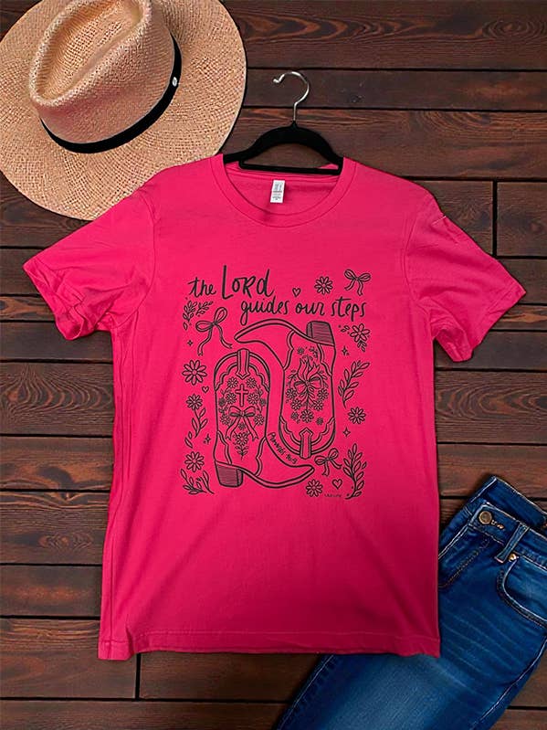 BC DTF THE LORD GUIDES OUR STEPS TEES, TSHIRTS, graphic tee, for wholesale by L&B Life