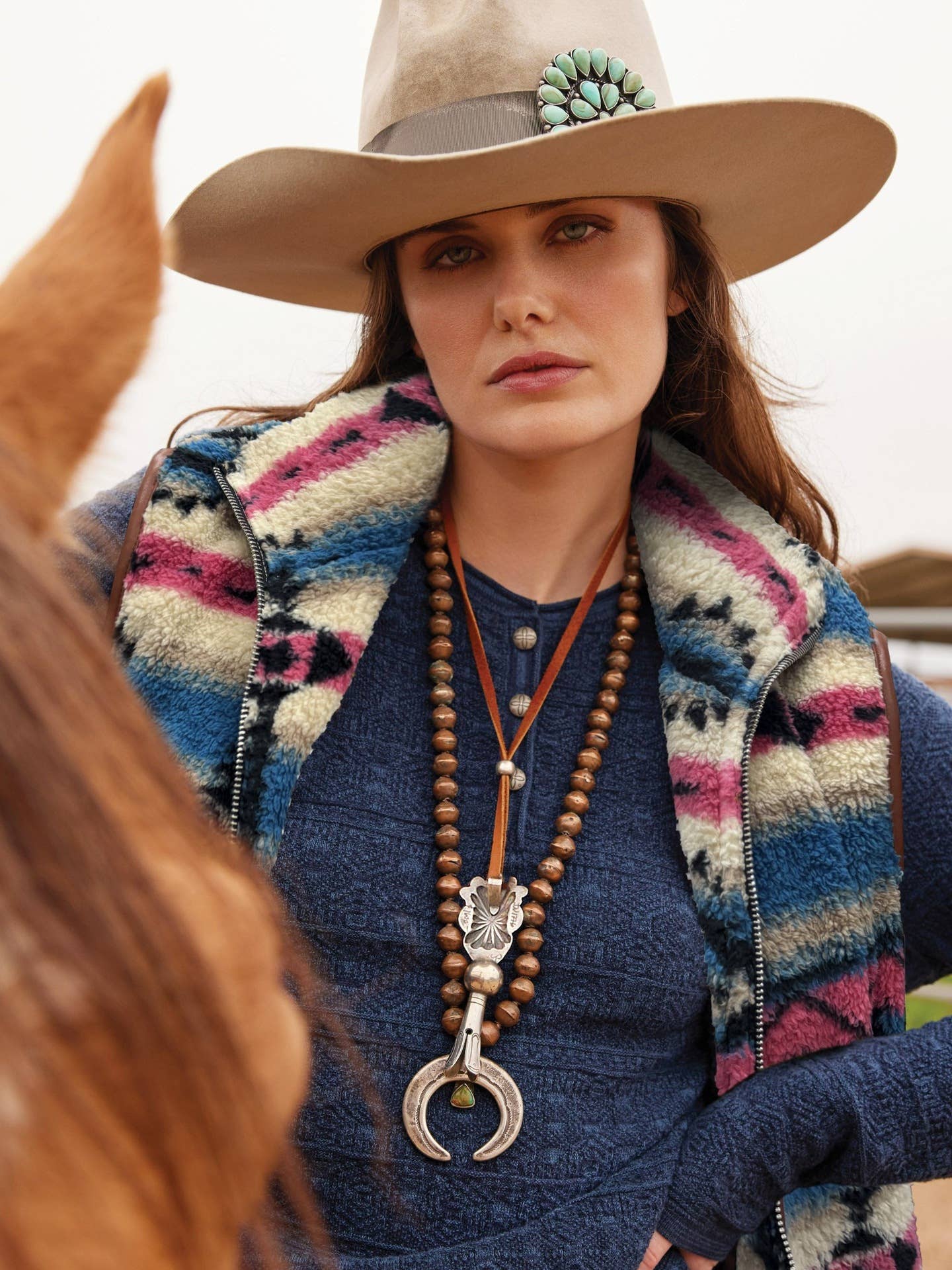 MULTICOLOR RESORT CHIC BOHEMIAN PATTERNED LEATHER VEST for wholesale on Faire2