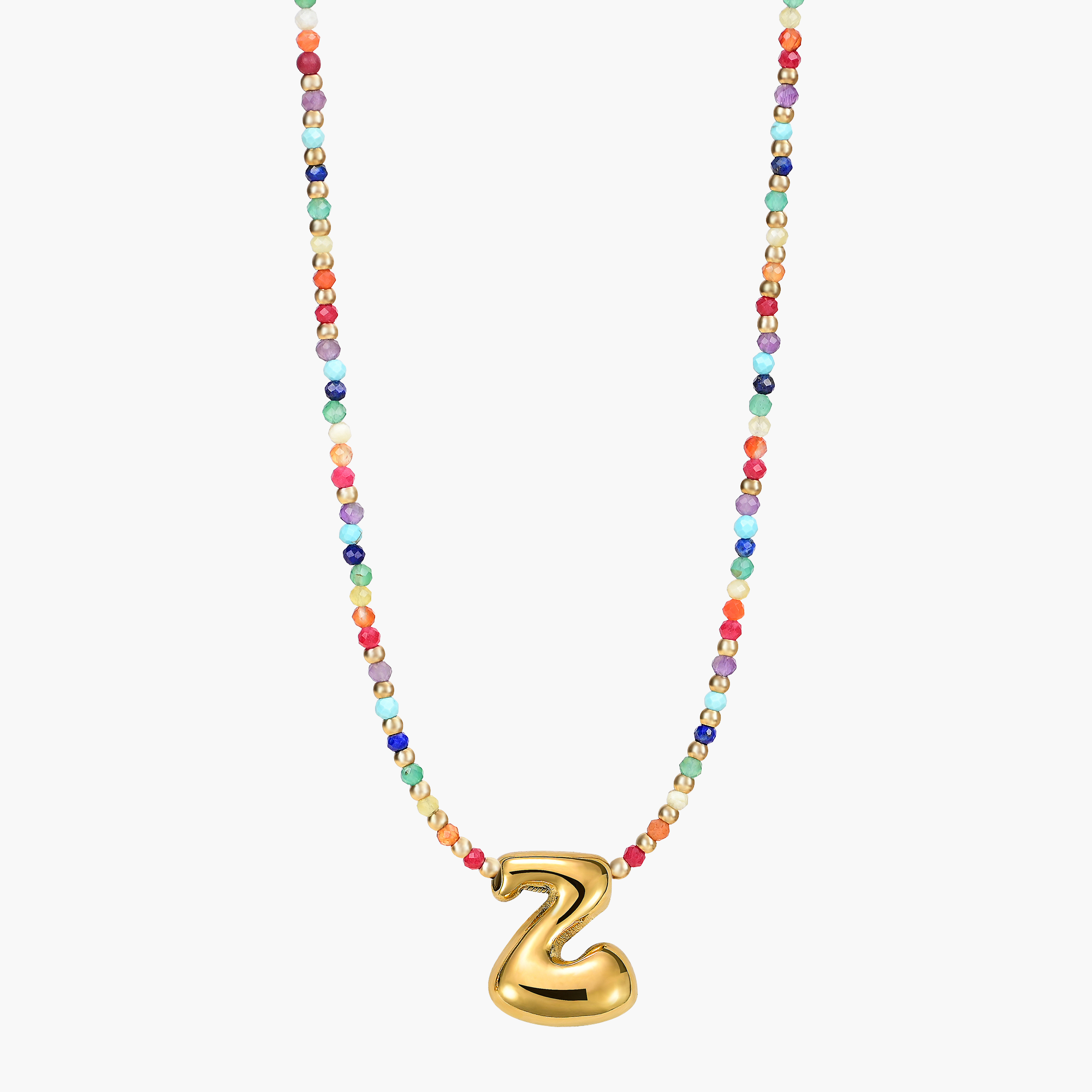 Cape Diablo – wholesale Pendant/charm necklace – Rainbow Bubble Letter Initial Necklace for Valentine's0