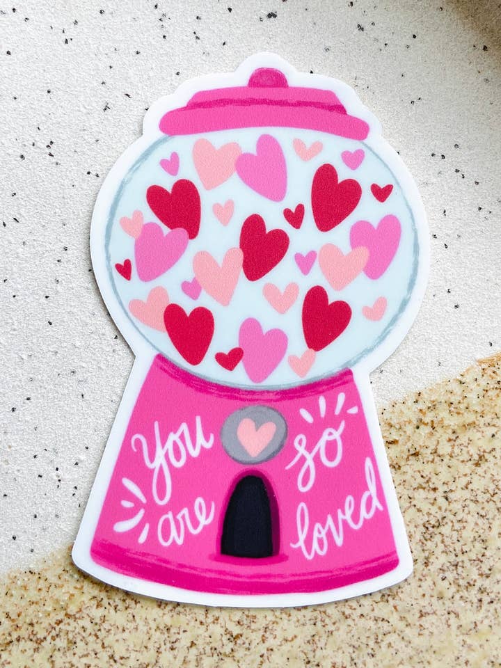 Valentine's Day Candy Machine Sticker for wholesale by Makerie Day