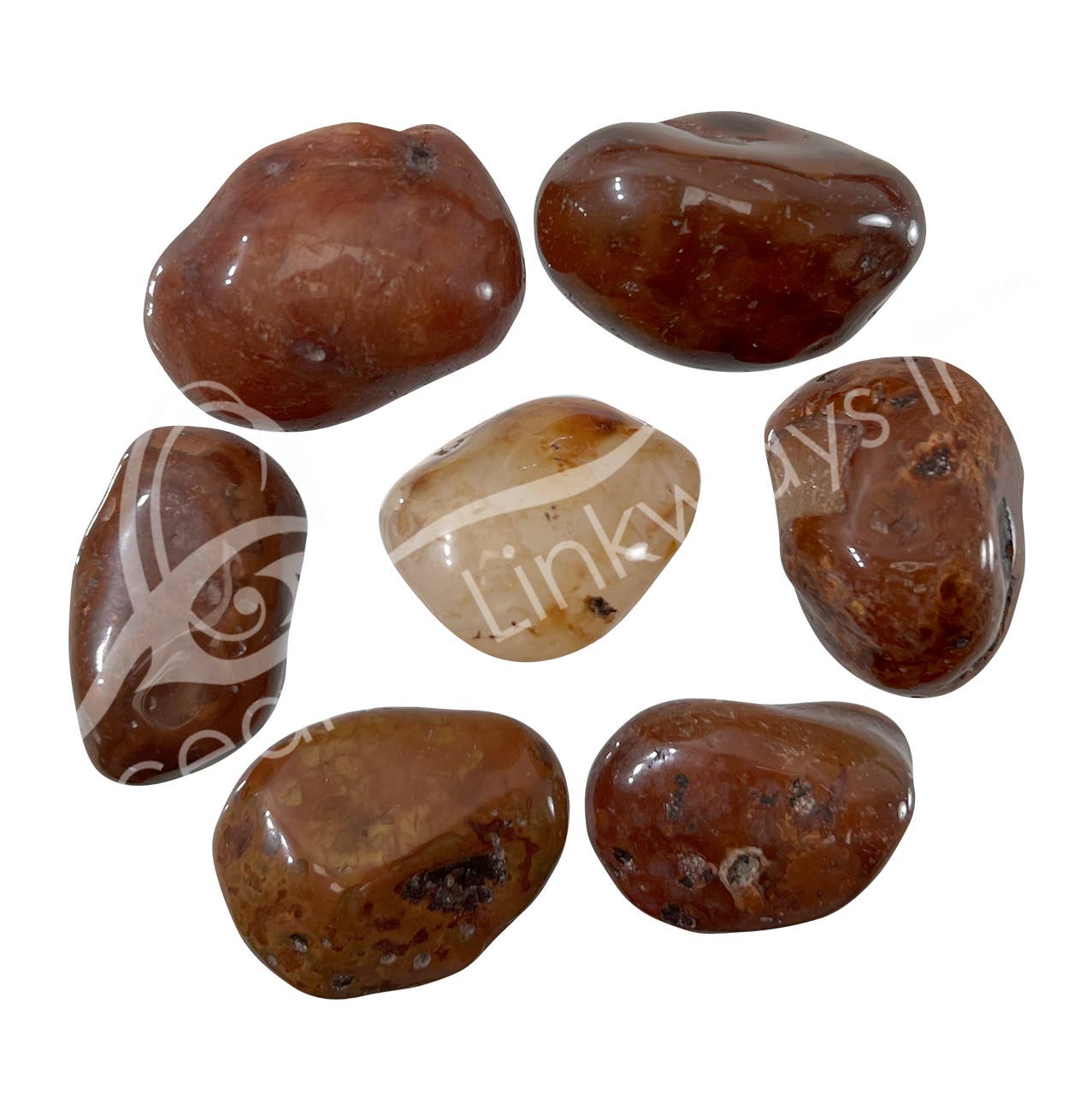 Oceanic Linkways Inc - Wholesale Spiritual Stone/Crystal - TUMBLED STONES - CARNELIAN B 20-35 MM (KG)1
