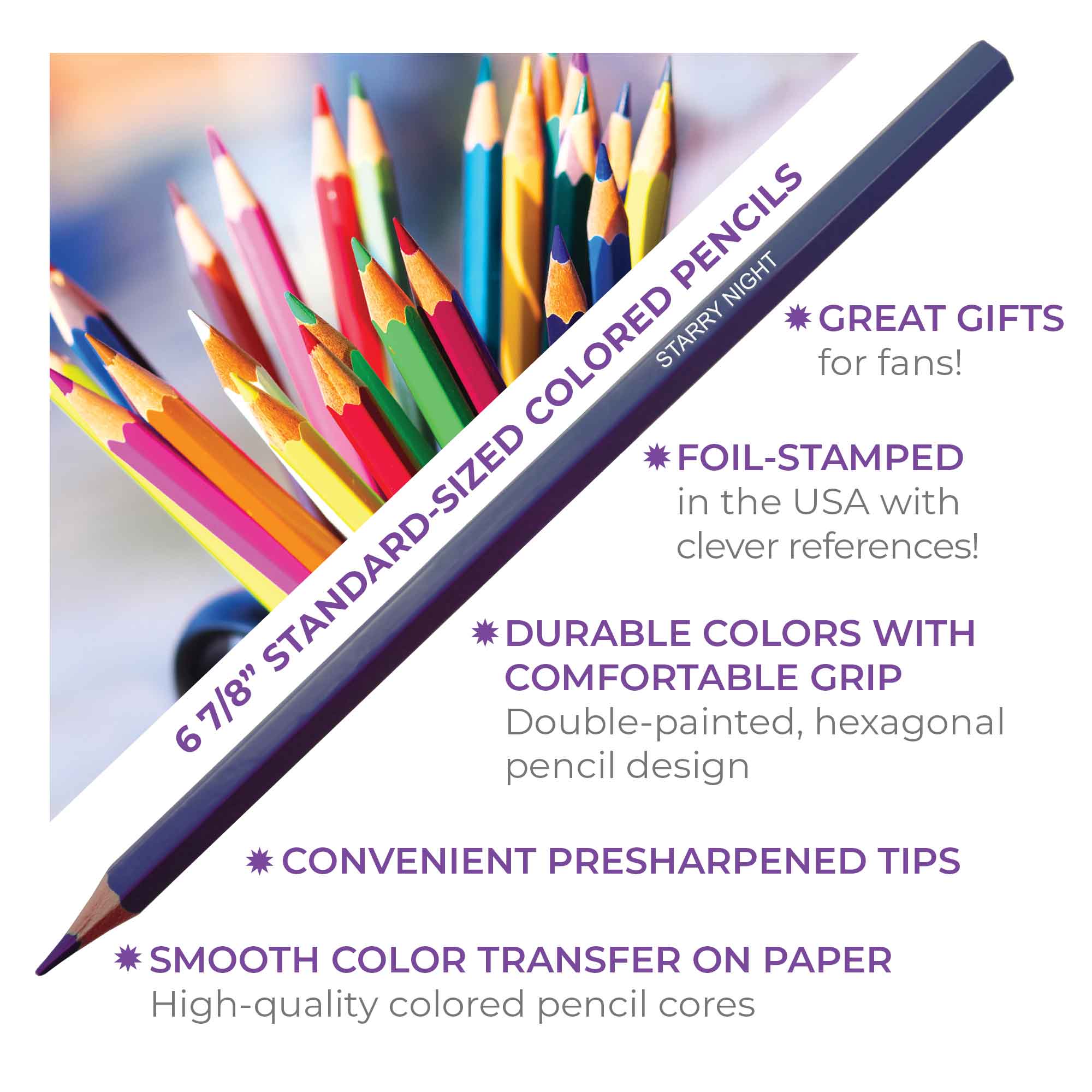 Pop Colors Colored Pencils and Coloring Sheets - Wholesale Painting/Drawing - Van Gogh Colors Colored Pencil Set2