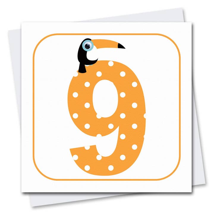 Carte d'anniversaire 9 ans | Neutre | Cartes mignonnes pour enfants pour la vente par Stripey Cats Cards