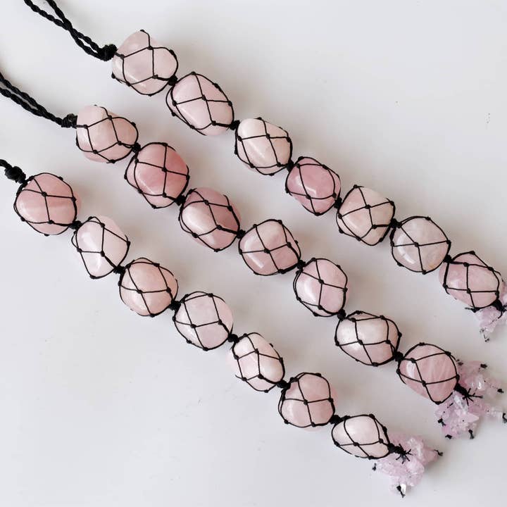 Soothing Crystals - Wholesale Car Decorative Charm - Unisex - Rose Quartz Crystal Hanger | Stone Hanger Car Accessories