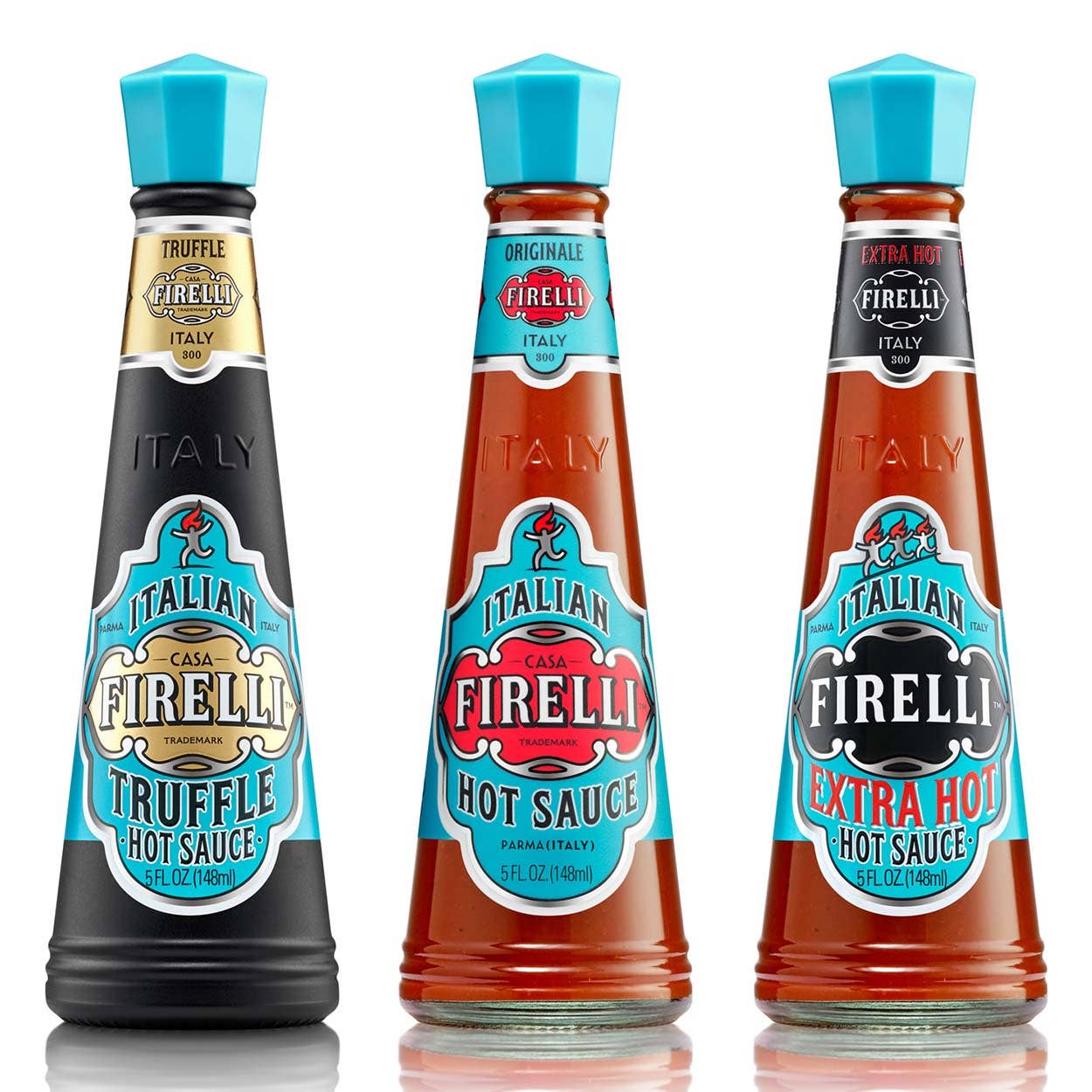 Firelli Hot Sauce - Wholesale Hot Sauce - 3 Case Firelli Combo - 1x Original, 1x Extra Hot, 1x Truffle1
