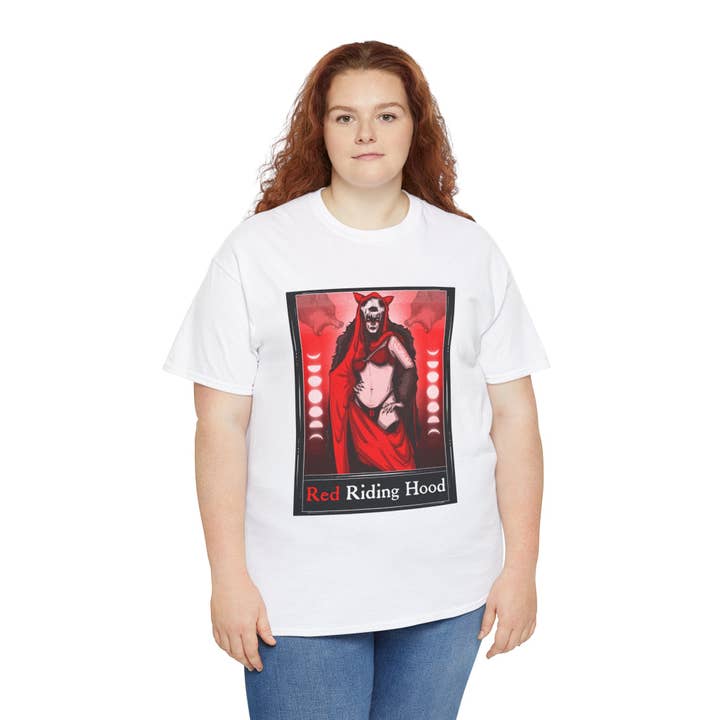 LVB Art - Wholesale T-Shirt (Graphic) - Unisex - Red Riding Hood Tarot (Front & Back Print) Unisex Heavy Cotton Tee47