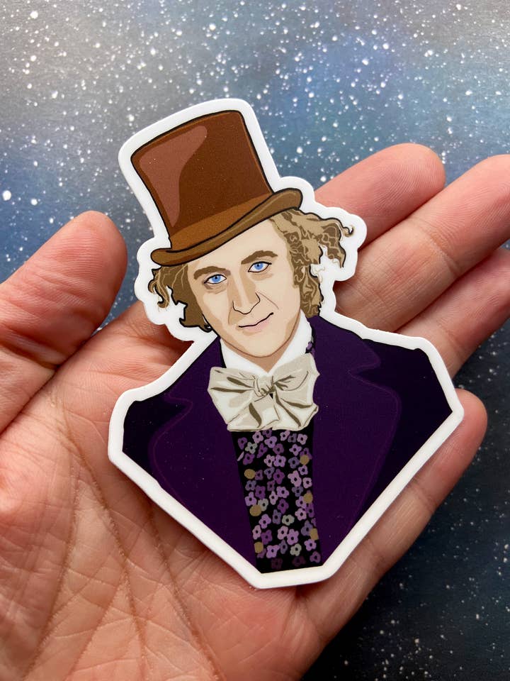 Autocollant en vinyle - « Willy Wonka » Gene Wilder pour la vente par The Red Swan Shop