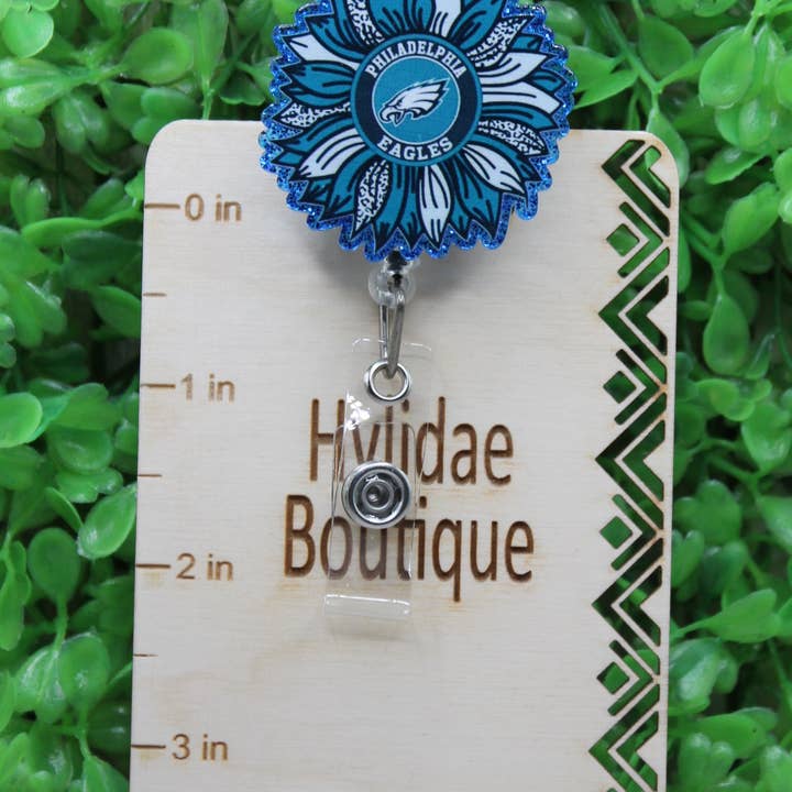 Porte-badge/enrouleur d'identification Tournesol des Eagles de Philadelphie pour la vente par Hylidae Boutique