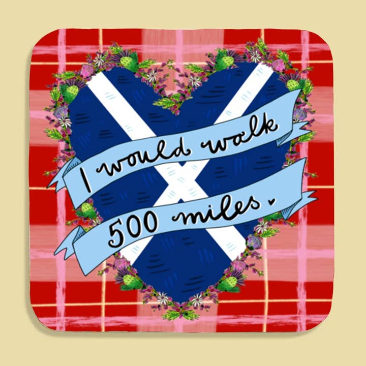 Claire Barclay Draws – wholesale Coasters – I would walk 500 miles Coaster