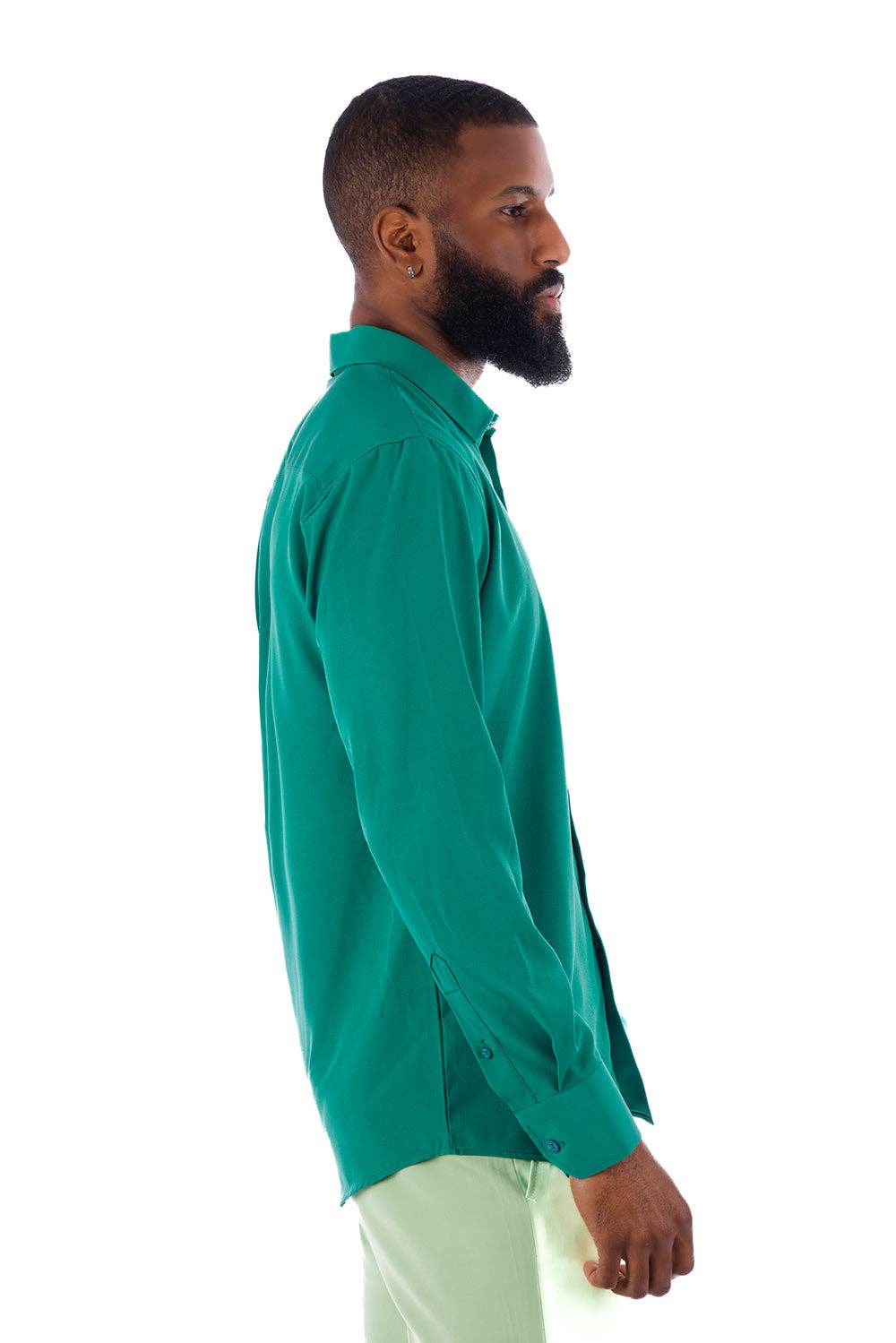 BARABAS - Vente Chemise à col boutonné – homme - Chemise décontractée à manches longues pour hommes de couleur unie 4B339