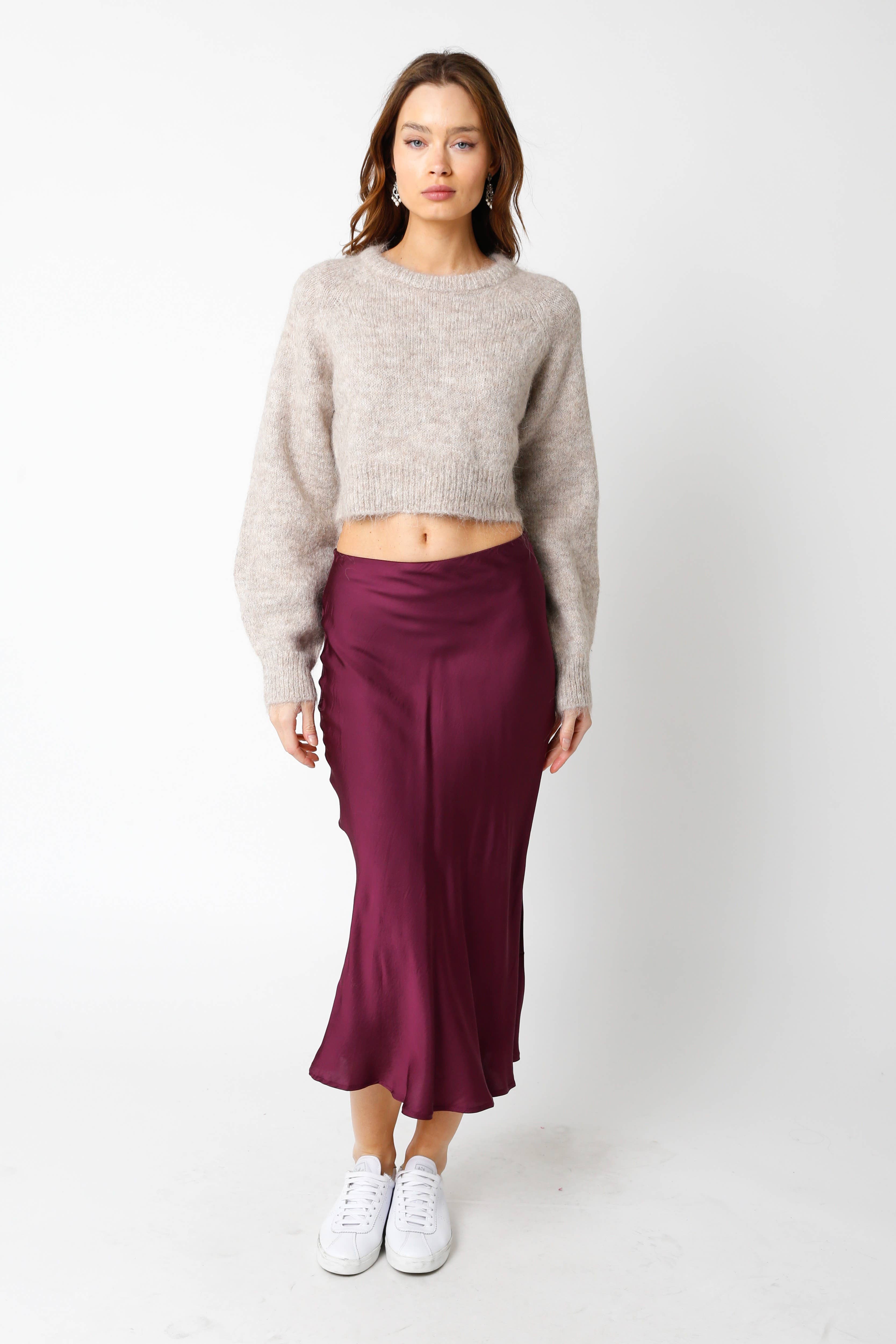 Olivaceous - Wholesale Knit Sweater - Women's - Clio Cropped Sweater3