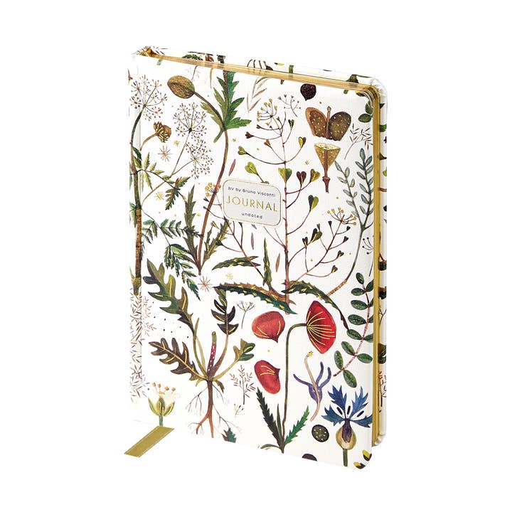 A6 Vegan Leather Hardcover Daily Planner -Greens and Flowers for wholesale by BV by Bruno Visconti
