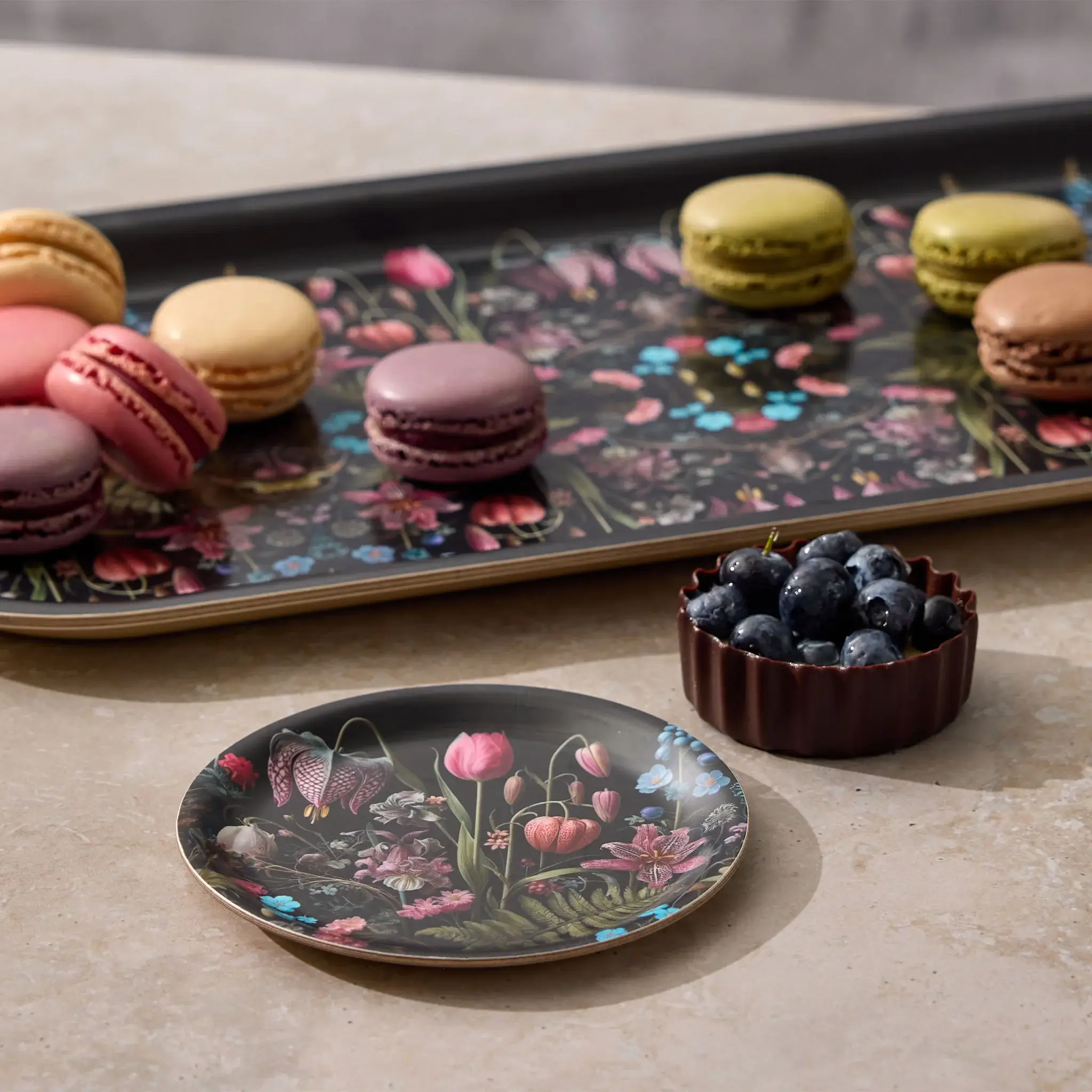 Maure Luxury Gifts - Wholesale Decorative Tray - Kings Flower Mini Birchwood Tray | Wooden Serving Tray | 4x41