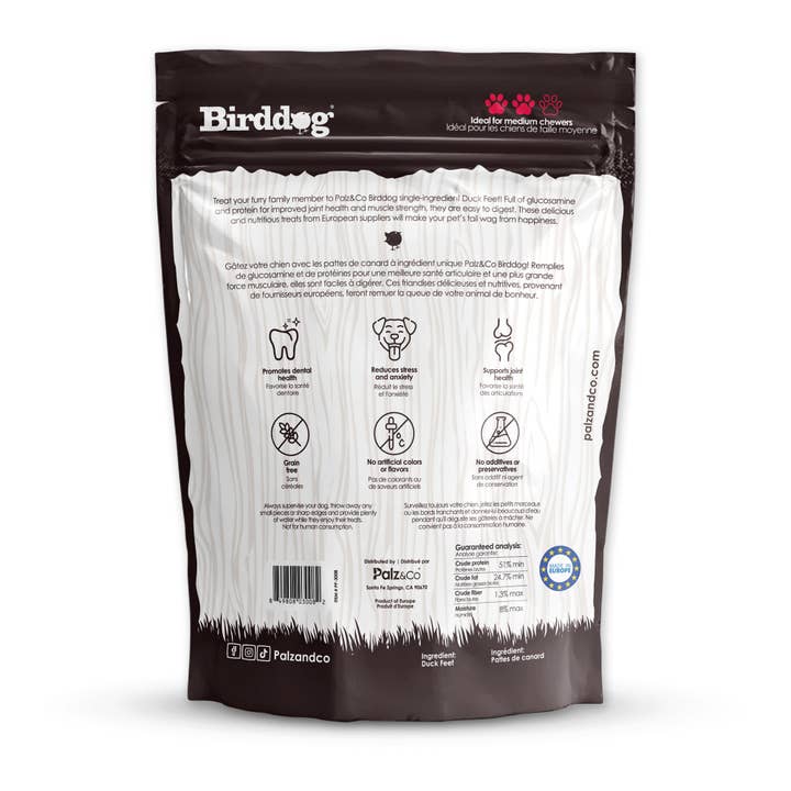 Palz&Co - Wholesale Pet Treats - Dog - Birddog Duck Feet (no nails) - Pack of 10 & 353