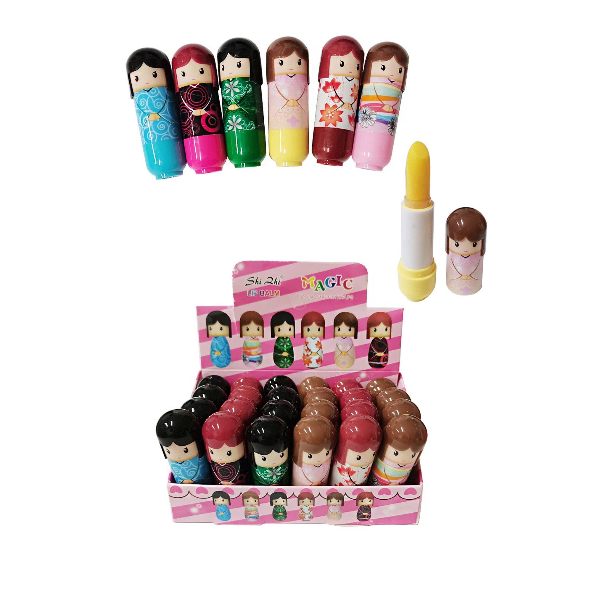 ASSORTED Doll Cartoon Lip Balm LB2322-17-C (24PC) for wholesale on Faire3
