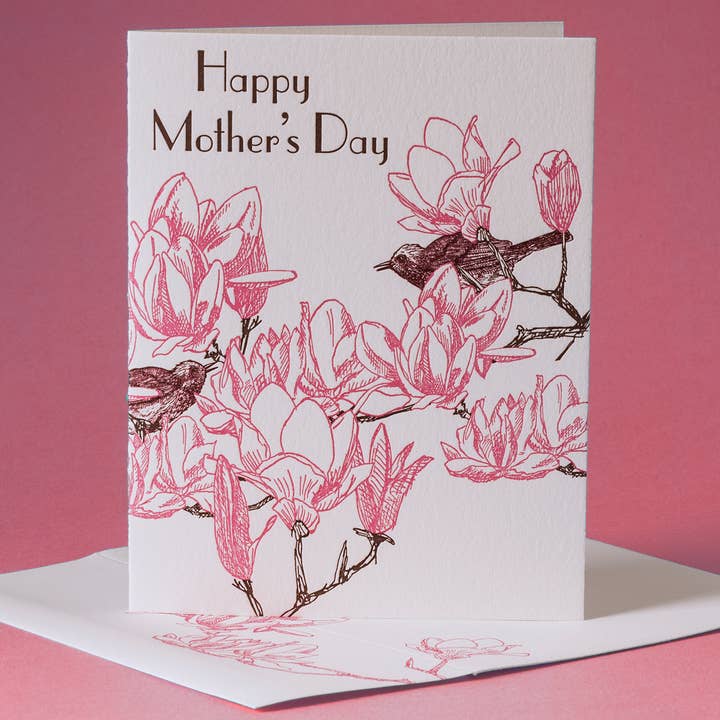 Japanese Magnolia Mother's Day Card for wholesale by Painted Tongue Press