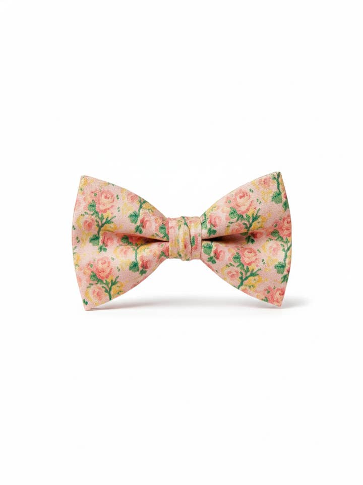 Nœud Papillon Imprimé Floral Rose – Accès Formel Élégant & Charmant pour la vente par Masculine Moda