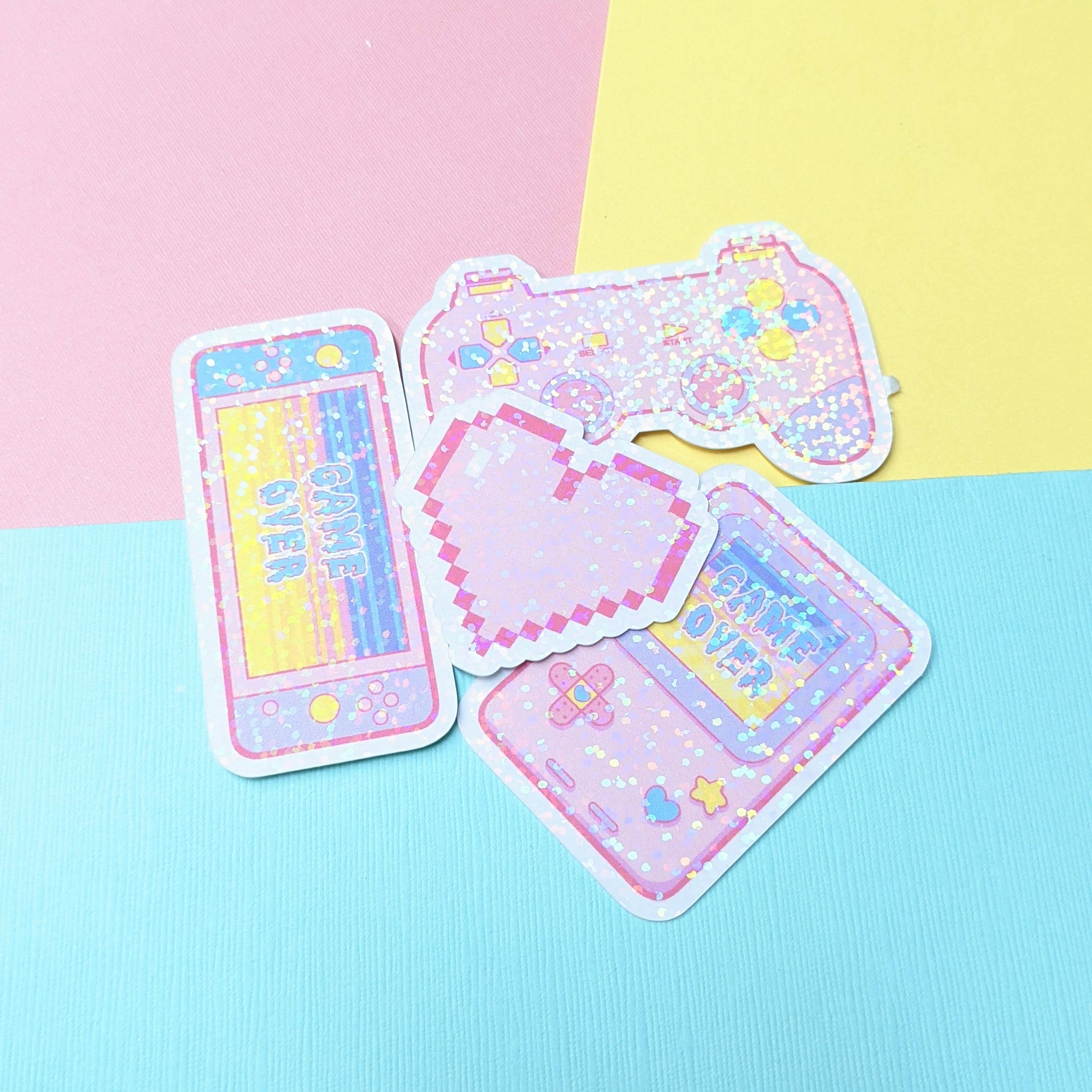 Oshkico - Wholesale Sticker - Cute Video Game Holographic Sticker Pack (4 Stickers)3