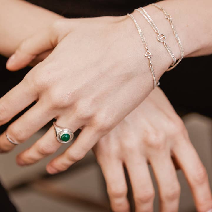 Rachel Entwistle Jewellery - Venta al por mayor Pulseras de cadenas y eslabones - Pulsera Tria Prima Plata6