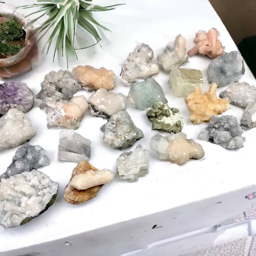 Raj Minerals Inc - Wholesale Spiritual Stone/Crystal - Assorted Crystals Zeolite Flat - Small - 24 pcs3