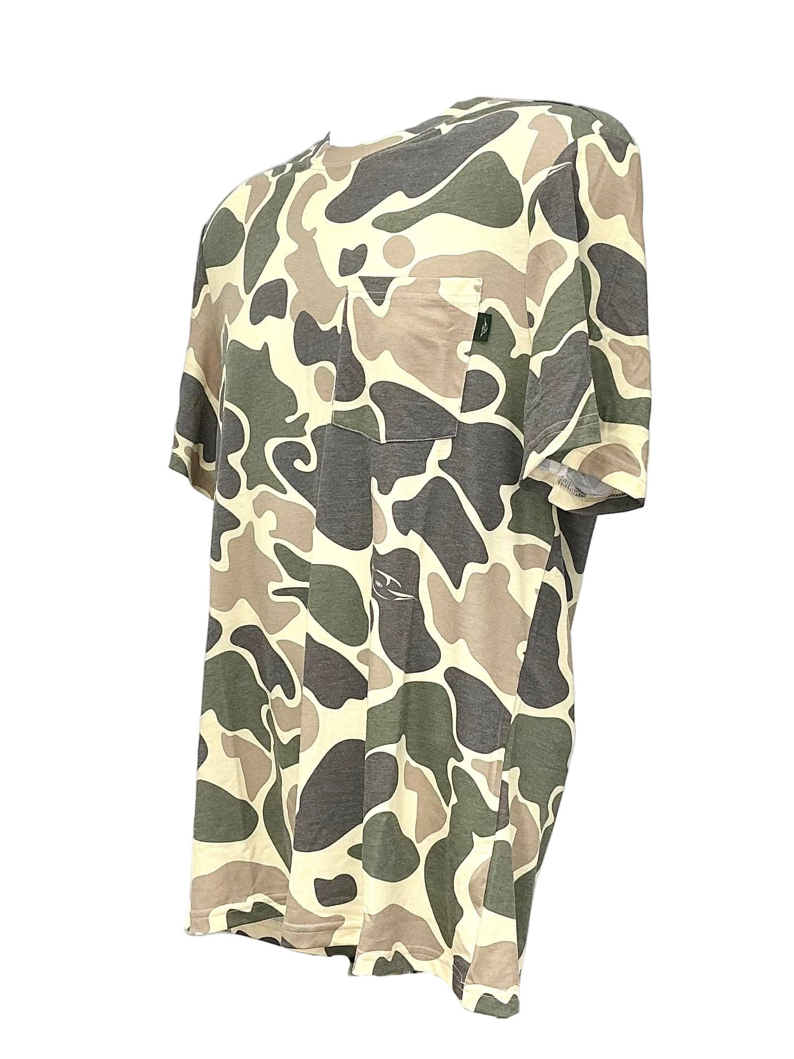 American Flyway Waterfowl – Engroshandel T-shirt – til mænd – AFW Vintage Camo Grøn & Brun2