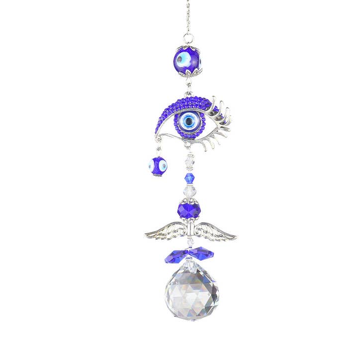 Dipped Shop - Wholesale Suncatcher - Butterfly Evil Eye Crystal Rhinestone Sumcatcher DP25D6922