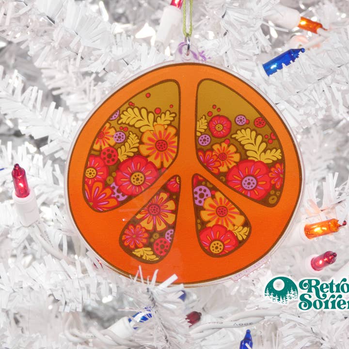 Groovy Peace Sign Ornament for wholesale by Retro Sorrento