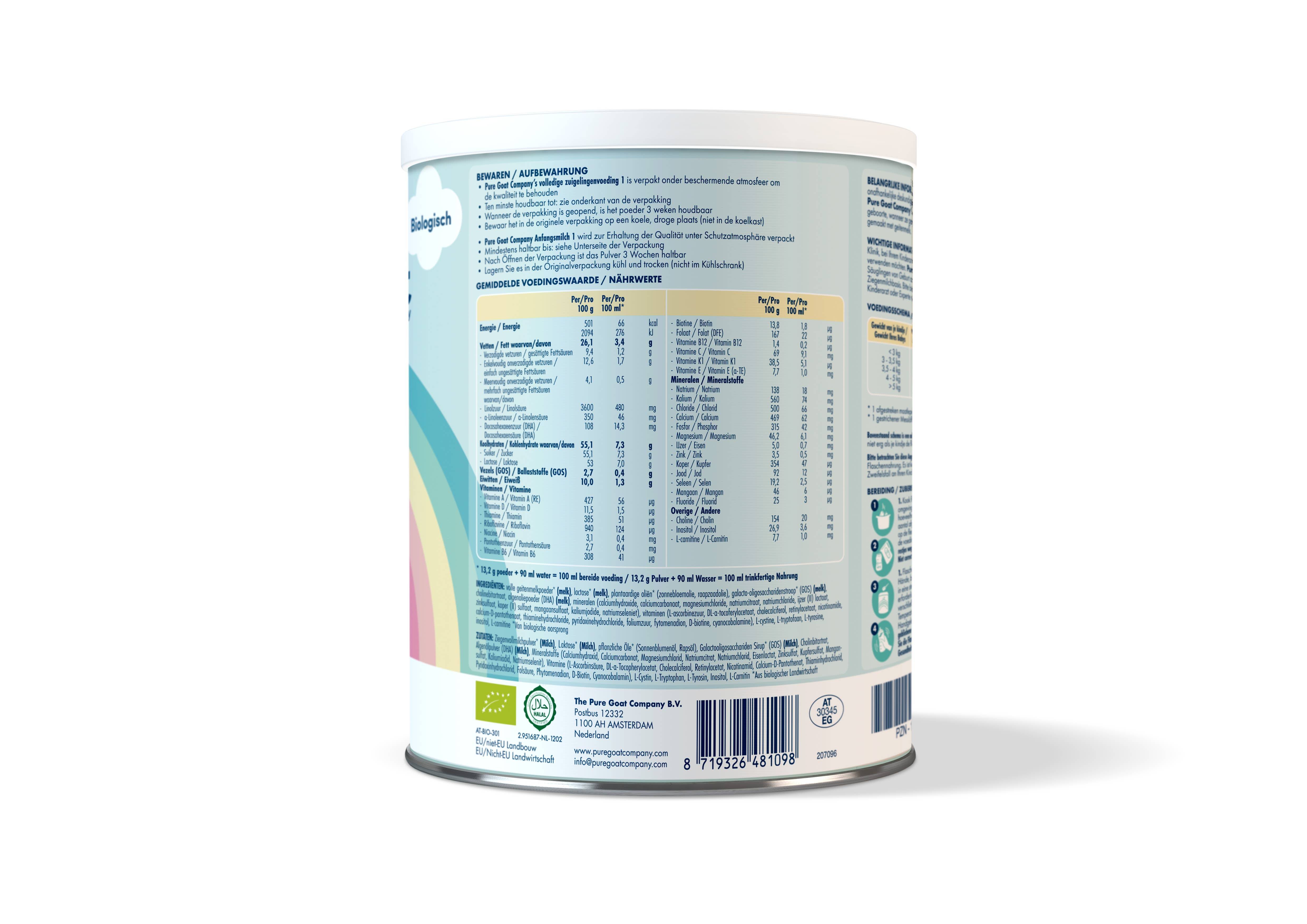 Pure Goat Company - Wholesale Babyvoeding - PURE GOAT Bio Volledige zuigelingenvoeding 1 (0 - 6 maanden)1