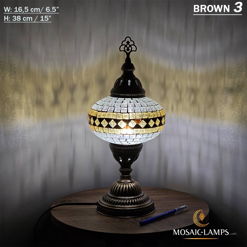 Mosaic Lamps - Vendita all'ingrosso Lampada da scrivania/d'accento - Lampada da tavolo grande a globo con mosaico turco, Marrakec, oltre 10 colori18