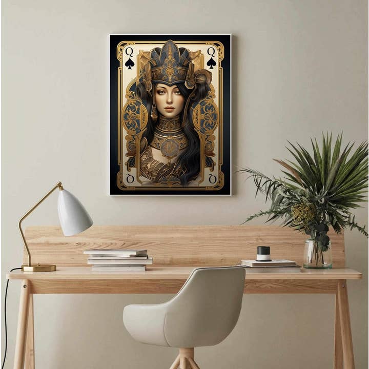 Arttique - Artistry Canvas Prints - Wholesale Art print - Elegant Queen of Spades Canvas Wall Art Print2