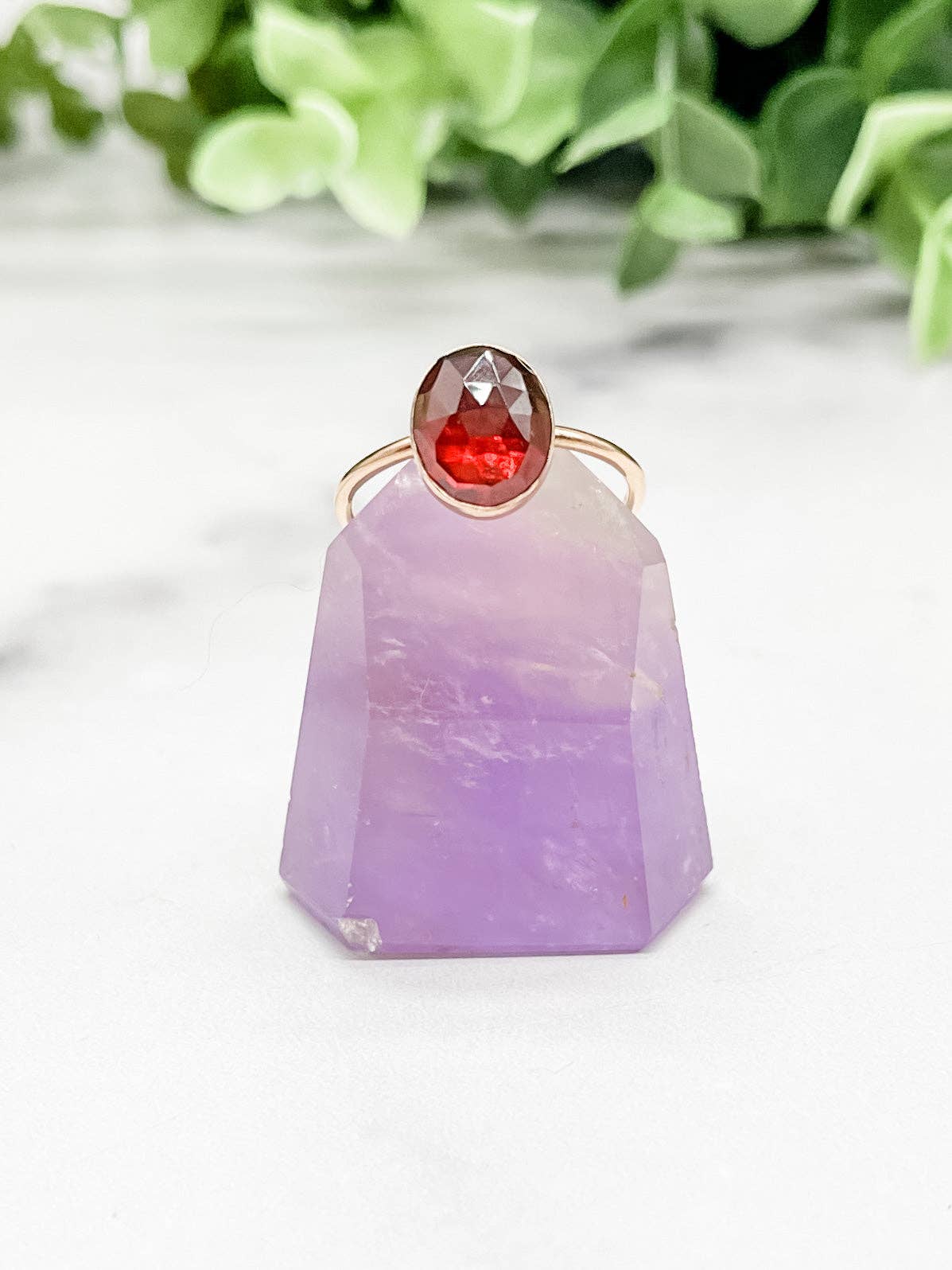 Simply Chic Jewelry - Wholesale Single Stone/Solitaire Ring - Garnet Oval Ring2