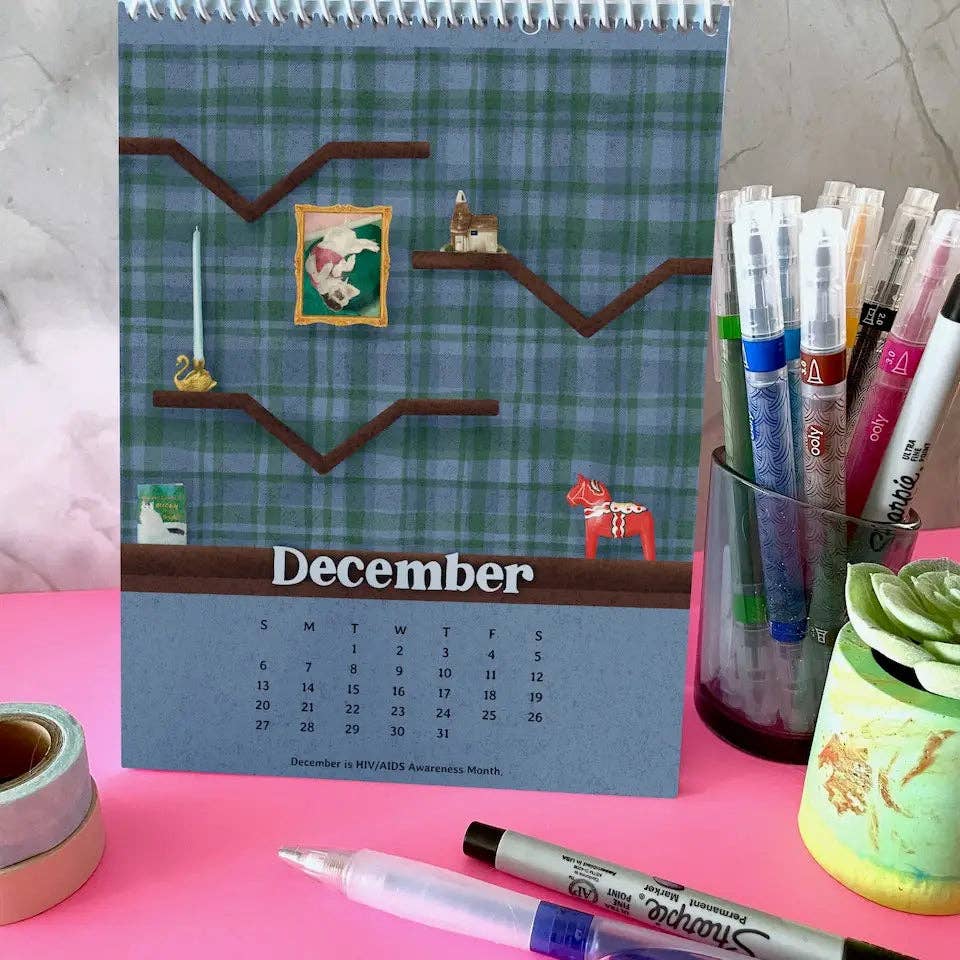 Unruly Wit - Wholesale Calendar - 2026 Book Tracking Desktop Calendar2