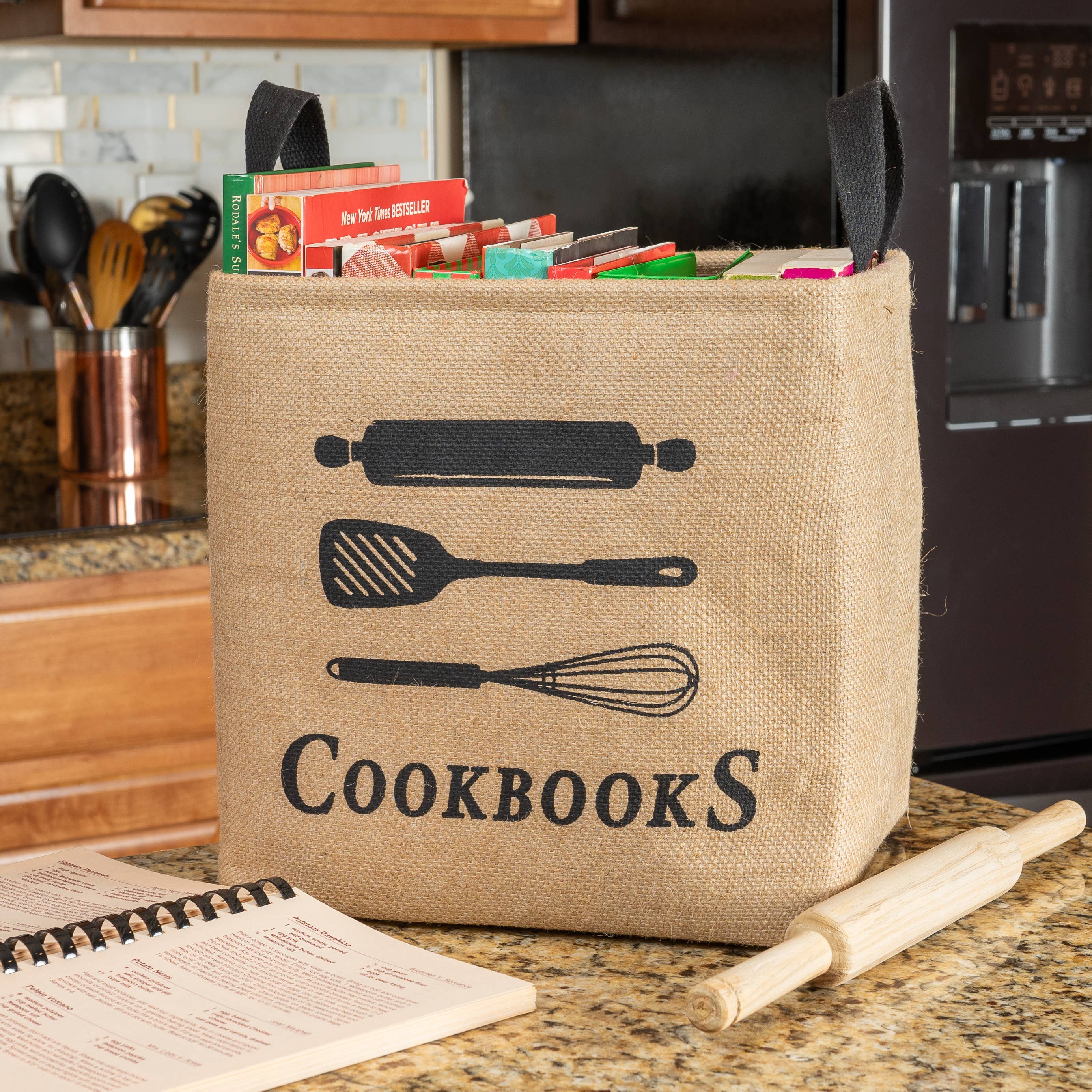 MADE EASY KIT - Venta al por mayor Almacenamiento/organizadores de cocina - Organizador y Almacenamiento de Recetas Kit Hecho Fácil Caja de Yute1