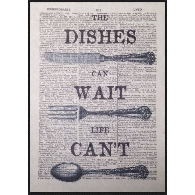 Kitchen Quote Dictionary Print - Humour Wall Art Picture for wholesale by Parksmoonprints