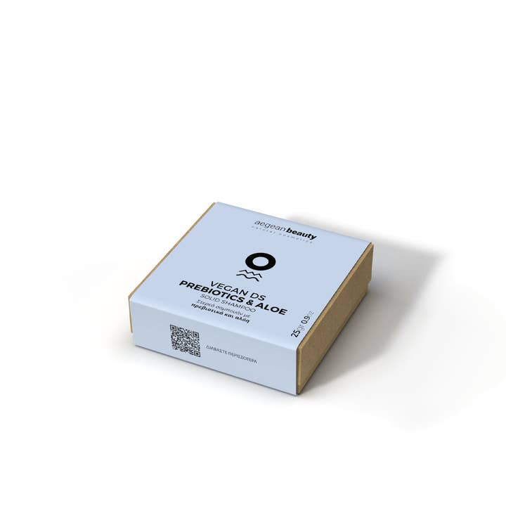 Vegan DS Prebiotics & Aloe Solid Shampoo Handmade 25g for wholesale by Aegean Beauty