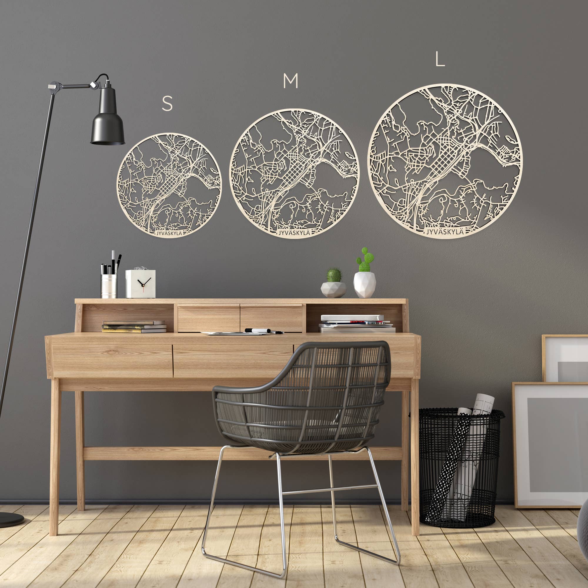 Papurino - Vendita all'ingrosso Decorazione da parete 3D - Mappa in legno della città, Roma Italia3